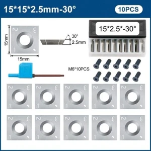 Herramienta de torno de madera 10x cuadrado de carburo indexable 15*15*2,5 mm 30° HRA=93,5 - Imagen 1 de 8
