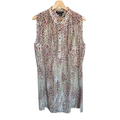 Minivestido Etcetera para mujer talla 14 estampado animal seda sin mangas Foto 1 de 4