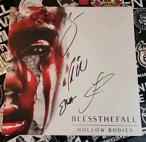 Hollow Bodies by BLESSTHEFALL firmato autografo nero/rosso opaco nero splaccato vinile - Foto 1 di 3