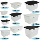 Quality Plastic Storage Boxes Clear Box With Lids Home Office Stackable UK Made