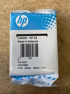 HP 22 Genuine Tri-Colour Ink Cartridge C9352A, Original HP22 - Picture 1 of 1
