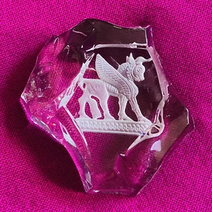 Rare 1978 Val St Lambert Crystal Art Paperweight Lamassu Winged Bull Signed 17 - Picture 1 of 13
