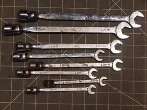 Mac 8Pc Metric Combination Flex Head Socket End Wrench Set 9MM 18MM 6Pt M CHLF - Picture 1 of 5