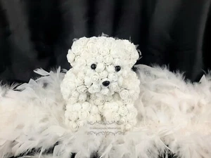 Handmade Mini Baby Rose Bear Artificial Flower Funeral Memorial Wreath Boy Girl - Picture 1 of 7