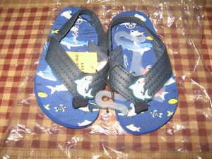 Cat & Jack Boy Toddler Ash Slip-On Flip-Flop Sandals Sea Animals Blue M 7/8 - Picture 1 of 4