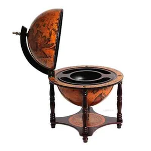 Globe bar 13 inches- 4 legged stand-red | Handcrafted wooden globe decoration - Picture 1 of 9