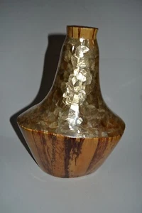 Gold Laminate Wood Look Decorative Vase NEW - Picture 1 of 7