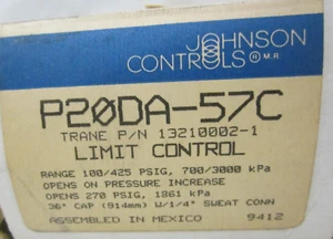 JOHNSON CONTROLS   P20DA-57C   Limit Control For Air Conditioning - Picture 1 of 1