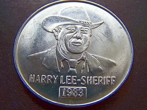 1983 Jefferson Parish SHERIFF HARRY LEE Plain Aluminum Mardi Gras Doubloon - Picture 1 of 2