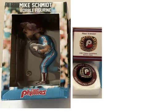 PHILLIES MIKE SCHMIDT 1980 WORLD SERIES REPLICA RING & BOBBLEHEAD Cover