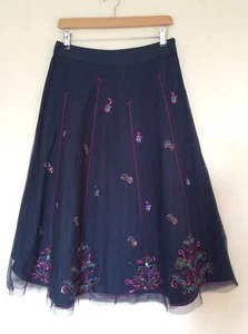Butterfly by Matthew Williamson Sequinned Cotton Blend Skirt size 10 - Picture 1 of 3