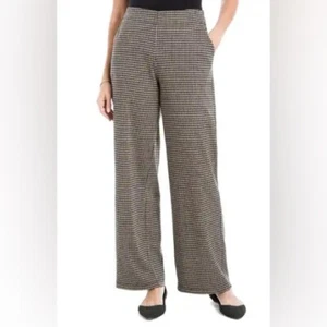 Max Studio Neu mit Etikett einfache Hose weites Bein schwarz/creme geometrisches Muster - Bild 1 von 7