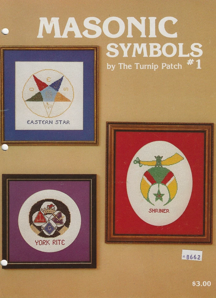 VTG Masonic Symbols in Counted Cross Stitch #1 by the Tulip Patch Booklet - Image 1 of 1