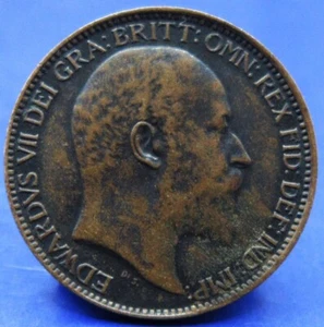 1909 EDWARD VII FARTHING - Picture 1 of 2