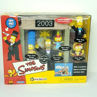 Simpsons Playmates WOS New Year's Eve Playset Environment 2003 Sealed Homer Bart - Image 1 of 4