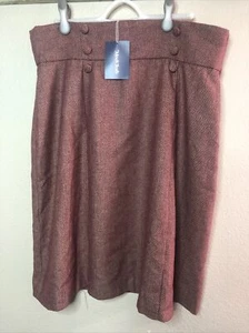 Modcloth Wine Maroon A Lined Swing Skirt Wool Blend Sz 1X NWT - Picture 1 of 12
