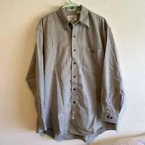Savane Button Up Shirt Men Large Classic Wrinkle Free Long Sleeve Collar Green - Picture 1 of 11