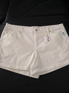 NWT Womens Jessica Simpson Forever Shorts White Plus Size 22 W - Picture 1 of 11