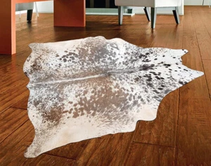 100% Genuine Cow hide Rug Area Carpet Skin Leather 16.33 sq.feet (48"x49") M-123 - Picture 1 of 3