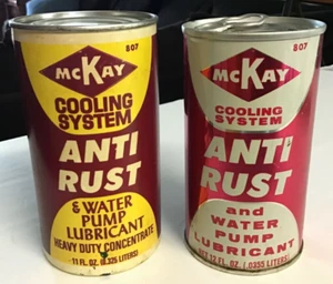 Coppia Lattine Pubblicitarie Vintage (2) NOS McKay LA CA Radiatore Raffreddamento Antiruggine - Foto 1 di 4