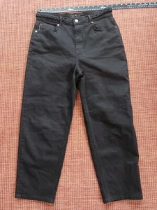 Ted Baker London Womens Jeans Sz 32 Black Braided Waist Belt Ankle Barrel Leg - Picture 1 of 6
