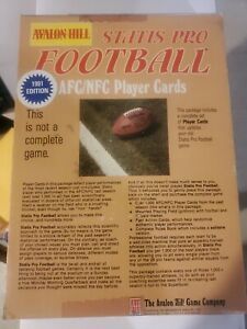 Sports Illustrated AVALON HILL: STATIS PRO FOOTBALL TEAM CARDS ONLY- 1991 New