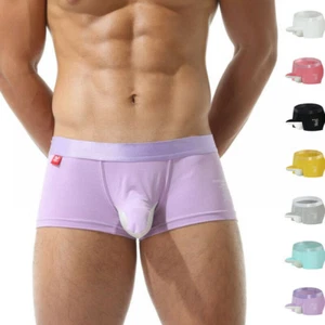 Sexy Hombres Ropa Interior Calzoncillos Boxer Malla de Algodón Transpirable Abultado Bolsa Bragas - Imagen 1 de 47