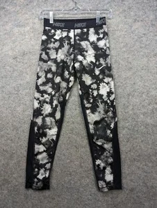 Nike Leggings Girls Youth Large Black White Tie Dye Logo Running Active Pants - Picture 1 of 15