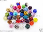 20Pcs Quality Czech Crystal Rhinestones Pave Clay Round Disco Ball Spacer Beads 