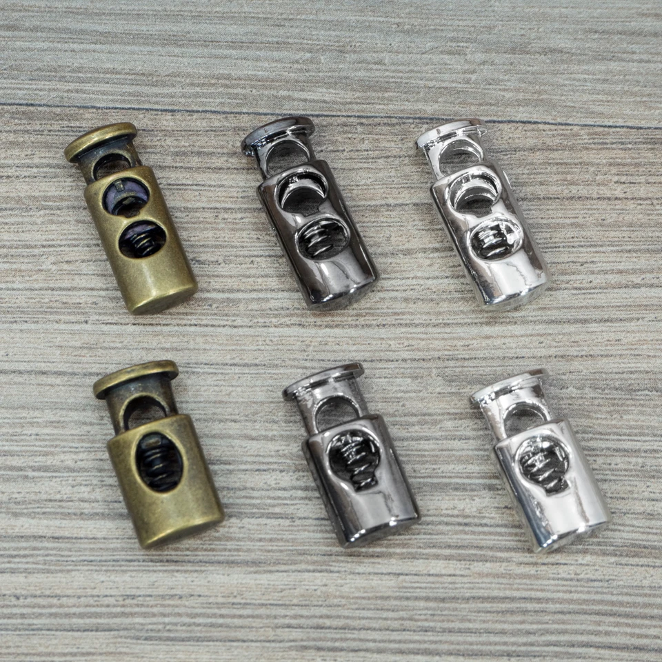 Metall - Kordelstopper 1-Loch oder 2-Loch in silber, graphit oder antik / bronze