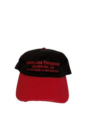 Sombrero ajustable bordado vintage Matlage Trucking Murray, IA negro y rojo Foto 1 de 4