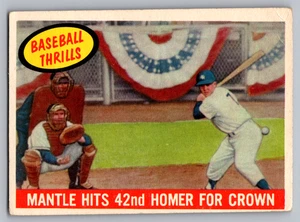Mickey Mantle Hit 1959 Topps #461 42º Homero para Crown - Imagen 1 de 3