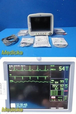 GE Dash 4000 Monitor (T/CO, SpO2, ECG, NBP) W/ 2x Batteries & NEW Leads ~ 38267 - Image 1 of 4