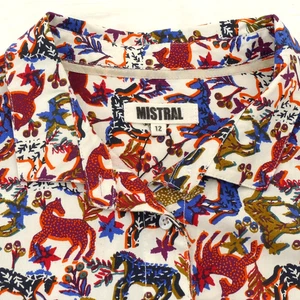 Mistral Blouse Womans UK 12 36'' Multicolour Animal Print Long Sleeve Shirt Top - Picture 1 of 14