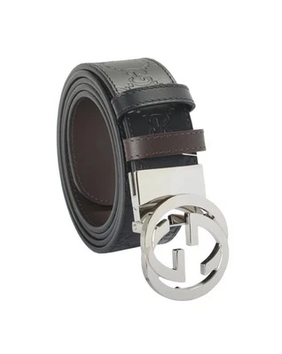 "Cinturón Gucci reversible con hebilla doble G 100 % cuero talla 36""/90 cm $595" Foto 1 de 4