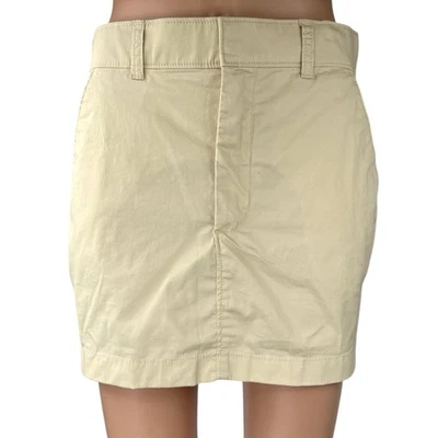 Abercrombie & Fitch Beige High Waist Twill Chino Mini Straight Pencil Skirt Sz S - Image 1 of 4