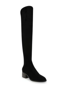 ANNE KLEIN Womens Black Padded Ainsley Almond Toe Block Heel Heeled Boots 5 M - Picture 1 of 11