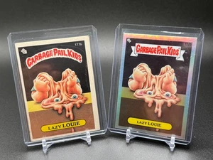 LAZY LOUIE GARBAGE PAIL KIDS STICKERS #177b -1986 SERIES 5 & 2022 CHROME REFRACT - Picture 1 of 2