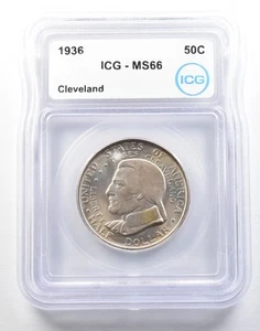 1936 Cleveland Commemorative Half Dollar MS66 ICG *0140 - Picture 1 of 3