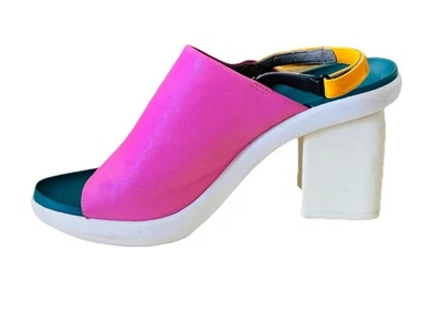 Sandalias Camper Paradise de cuero rosa/amarillo/verde de tacón bloque talla 40 (US 10) Foto 1 de 4