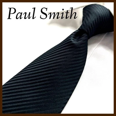 Corbata de seda Paul Smith a rayas negras elegante usada Foto 1 de 4