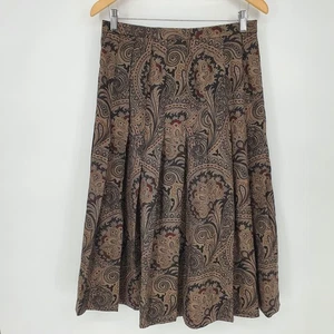 Vintage 90er Gloria Sachs Gobelin braun Paisley Midi Faltenrock Western Gr. 10 - Bild 1 von 9