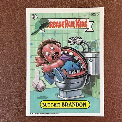 Butt-Bit Brandon, 527b, 1988, Series 13, Garbage Pail Kids Topps Sticker Card - Image 1 of 4