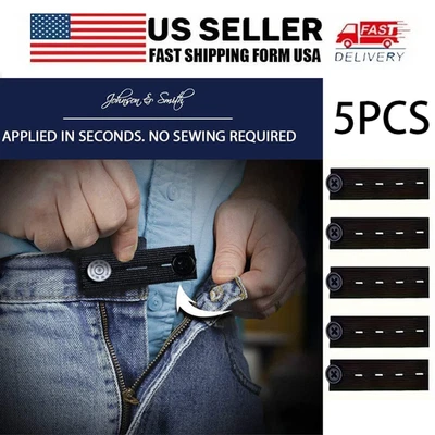 5PCS Waist Extender Button Elastic for Jeans Pants Button Extender Women Men - Image 1 of 4