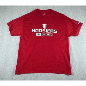 Indiana Hoosiers Football T Shirt Mens's XL Red Champion Authentic Athletic Wear - Picture 1 of 5