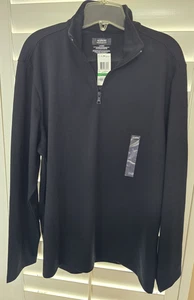 NEW Alfani Mens Black Jacket Large 1/4 Zipper Casual Polyester Workout Travel - Picture 1 of 7