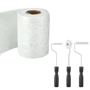 Rollo tela fibra vidrio 6in x 360in material 3 rodillos relleno reparacion bano - Picture 1 of 12