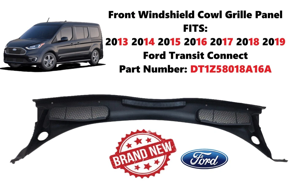 2014-2023 Ford Transit Connect Front Windshield Cowl Grille Panel DT1Z58018A16A - Image 1 of 4