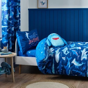 Catherine Lansfield Jawsome Shark Children's Duvet Cover Bedroom Range Navy Blue - Picture 1 of 68