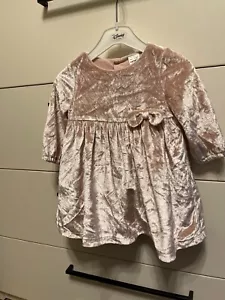 Carter's Baby Mädchen Samt Kleid Langarm Schleife Rosa Gr. 6M Pullover A-Form - Bild 1 von 4